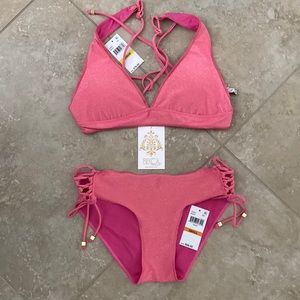 Becca Metallic pink bikini S/M